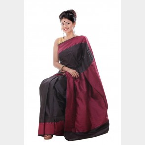 Beautiful color combination of Silk Katan Sharee from Tangail with blouse piece